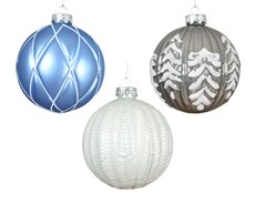 Kerstbal glas, D 10 cm, per stuk