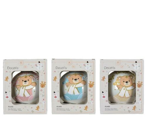 Kerstbal glas, D 10 cm, per stuk - afbeelding 1