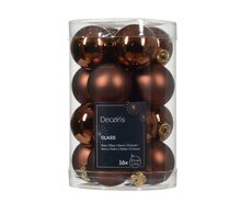 Kerstbal glas D 3.5cm mix Espresso 16 stuks - afbeelding 5