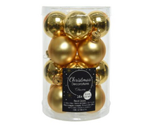 Kerstbal Glas, mix, D 3,5 cm, Licht goud - afbeelding 3