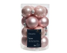 Kerstbal glas D 3.5cm mix Poederroze 16 stuks - afbeelding 5