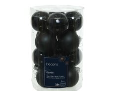 Kerstbal glas D 3.5cm mix zwart 16 stuks - afbeelding 5