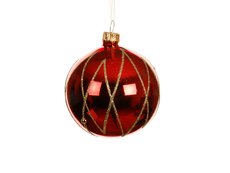 Kerstbal glas, D 8 cm, Kerstrood