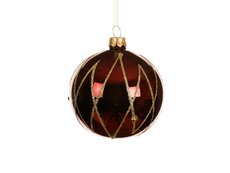 Kerstbal glas, D 8 cm, Ossenbloed