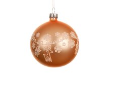 Kerstbal glas, D 8 cm, Peach pearl