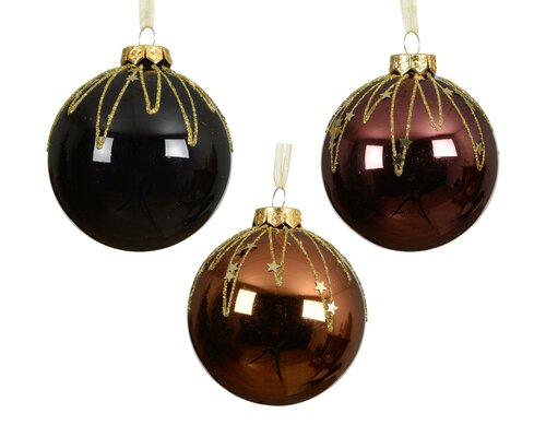 Kerstbal glas, D 8 cm, per stuk
