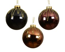 Kerstbal glas, D 8 cm, per stuk