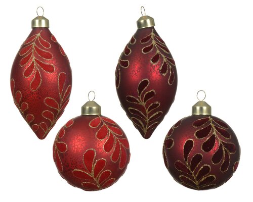 Kerstbal glas, D 8 cm, per stuk