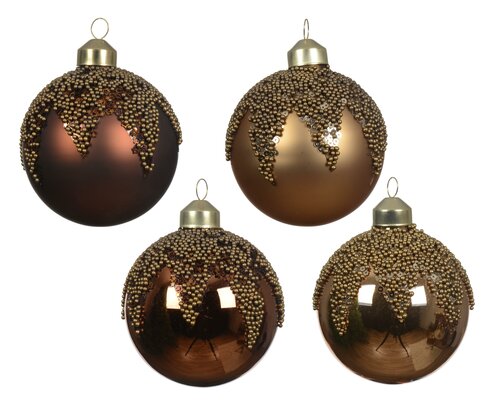 Kerstbal glas, D 8 cm, per stuk
