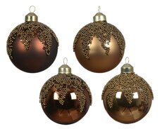 Kerstbal glas, D 8 cm, per stuk