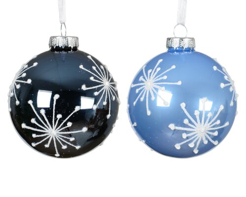 Kerstbal glas, D 8 cm, per stuk
