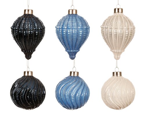 Kerstbal glas, D 8 cm, per stuk