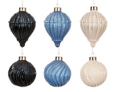 Kerstbal glas, D 8 cm, per stuk