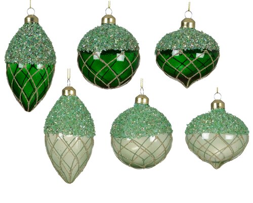 Kerstbal glas, D 8 cm, per stuk