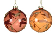 Kerstbal glas, D 8 cm, per stuk