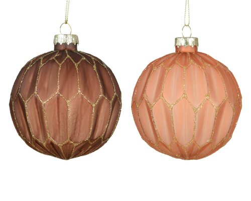 Kerstbal glas, D 8 cm, per stuk