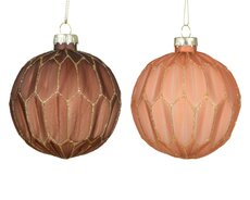 Kerstbal glas, D 8 cm, per stuk