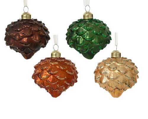 Kerstbal glas, D 8 cm, per stuk
