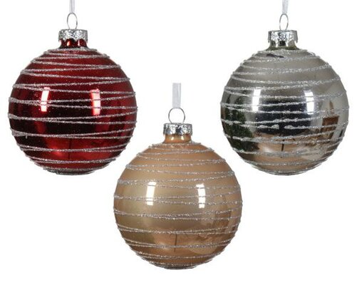 Kerstbal Glas, D 8 cm, Per stuk