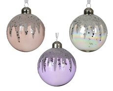 Kerstbal Glas, D 8 cm, Per stuk
