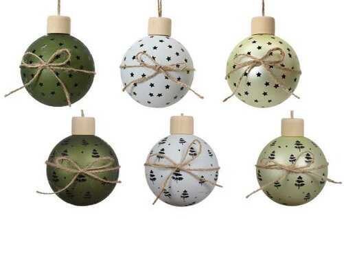 Kerstbal Glas, D 8 cm, Per stuk