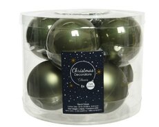 Kerstbal glas, D 7 cm, mix, mos groen