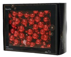 Kerstbal glas, draad, D 3 cm, 144 stuks, Kerst rood - afbeelding 2