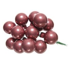 Kerstbal glas draad D 2cm velours roze - afbeelding 2