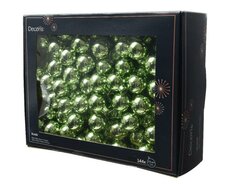 Kerstbal glas, draad, D 3 cm, 144 stuks, Groene thee