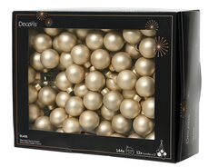 Kerstbal glas, draad, D 3 cm, 144 stuks, Parel