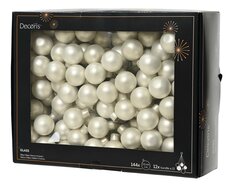 Kerstbal glas, draad, D 3 cm, 144 stuks, Winterwit