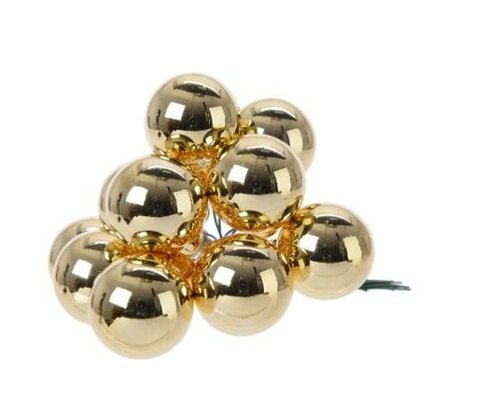 Kerstbal glas, draad, D 3 cm, 144 stuks, Licht goud - afbeelding 1