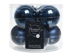 Kerstbal glas, D 7 cm, mix, nachtblauw