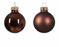 Kerstbal glas, D 3,5 cm, mix, bruin - afbeelding 2