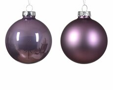 Kerstbal glas, mix, D 7 cm, Kristal lila - afbeelding 2