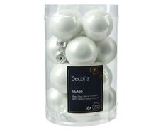 Kerstbal Glas, mix, D 3,5 cm, Winterwit - afbeelding 4