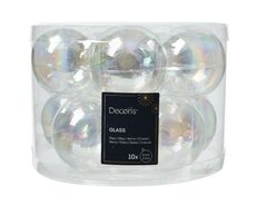 Kerstbal glas, mix, D 6 cm, 10 stuks, Transparant - afbeelding 2