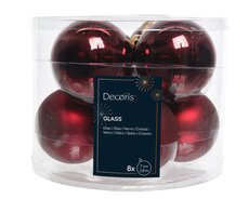 Kerstbal glas, mix, D 7 cm, 8 stuks, Ossenbloed - afbeelding 5