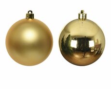Kerstbal glas, mix, D 7 cm, Licht goud - afbeelding 4