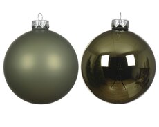Kerstbal glas shiny, matt mix, rosemarijn, Ø 7 cm, 8 stuks - afbeelding 2