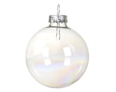 Kerstbal glas, transparant/iris, Ø 7 cm, 8 stuks - afbeelding 2