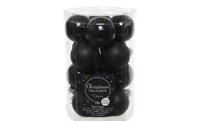 Kerstbal glas D 3.5cm mix zwart 16 stuks - afbeelding 1