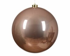 Kerstbal kunststof D 20 cm, glans, Sprankelend roze - afbeelding 2