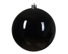 Kerstbal kunststof D 14 cm, glans, Zwart - afbeelding 4