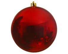 Kerstbal kunststof D 20cm, glans, Kerstrood - afbeelding 5