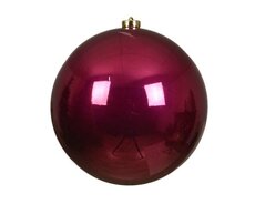 Kerstbal kunststof D 20cm, glans, Ossenbloed - afbeelding 3
