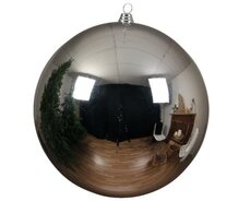 Kerstbal kunststof D 20cm, glans, Zilver - afbeelding 3