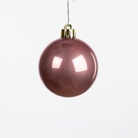 Kerstbal kunststof, D 6 cm, mix, velours roze - afbeelding 8