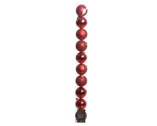 Kerstbal kunststof D 6cm mix Kerstrood 10 stuks - afbeelding 5