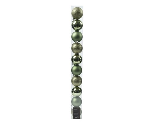 Kerstbal kunststof D 6cm mix Rozemarijn 10 stuks